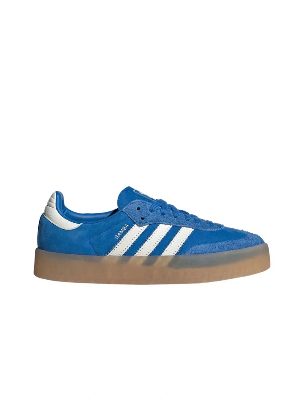adidas Samba Suede Sneaker in Blue & White with Gum Sole